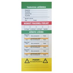 Vkladacia tabuľka lešenia