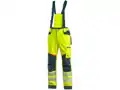Nohavice CXS BEDFORD, výstražné, pánske, softshell, žlto-petrolová