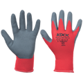 ROCKING RED rukavice nylon. latex. dlaň