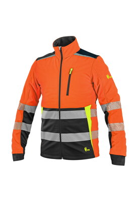 BUNDA CXS BENSON, VÝSTRAŽNÁ, SOFTSHELL, ORANŽOVO - ČIERNA