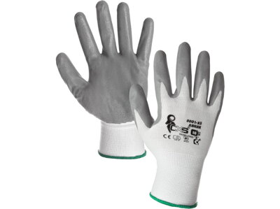 Potiahnuté rukavice ABRAK, bielo-šedé