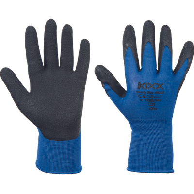 BEASTY BLUE rukavice nylon/latex dlaň