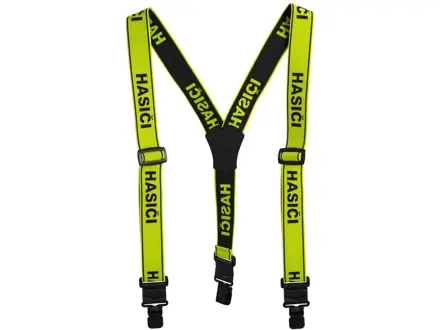 Traky s nápisom HASIČI, Hi-Vis žlto-čierne