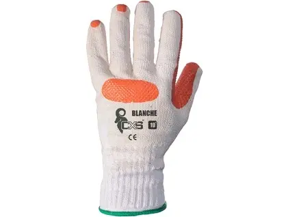 Potiahnuté rukavice CXS BLANCHE, bielo-oranžové