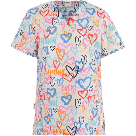 Zdravot.dámská blúza fareb.srdiečka