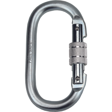 CERVA oceľová oválna karabína so skrutkovacou poistkou