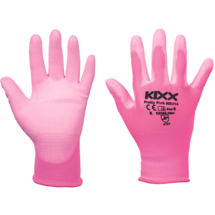PRETTY PINK  rukavice nylon PU dlaň