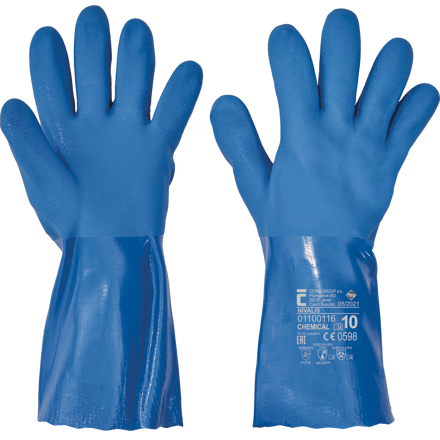NIVALIS rukavice PVC - modré