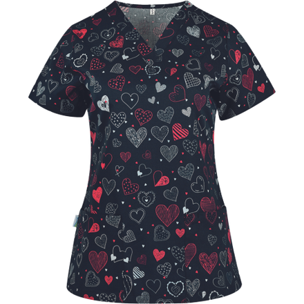 Zdravotná dámska blúza srdiečka tmavé