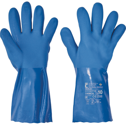 NIVALIS rukavice PVC - modré