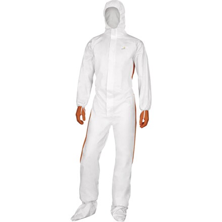 Kombinéza s elastickou kapucňou DT125, biela