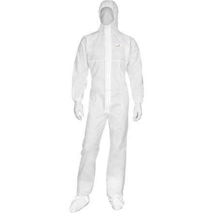 Kombinéza s elastickou kapucňou DT215, biela