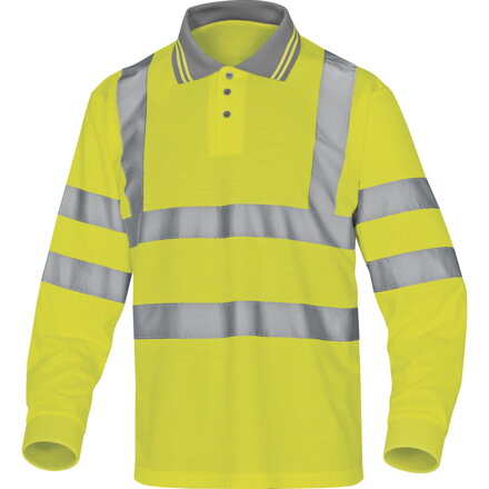 Polokošeľa s dlhými rukávmi, fluorescenčno žltá