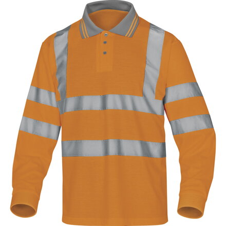 Polokošeľa s dlhými rukávmi, fluorescenčno oranžová