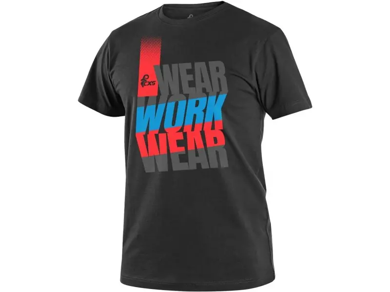Tričko CXS WORKWEAR s krátkym rukávom v kombinácii farieb čierna, modrá a červená Tričko CXS WORKWEAR s krátkym rukávom v kombinácii farieb čierna, modrá a červená
