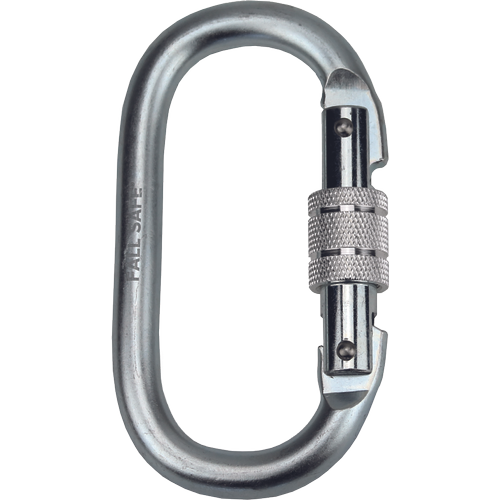 CERVA oceľová oválna karabína so skrutkovacou poistkou