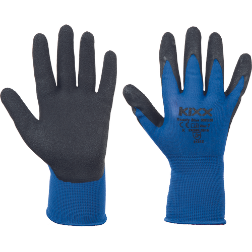 BEASTY BLUE rukavice nylon/latex dlaň