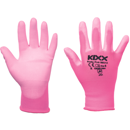 PRETTY PINK  rukavice nylon PU dlaň