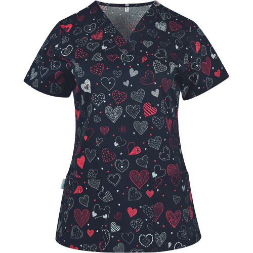 Zdravotná dámska blúza srdiečka tmavé