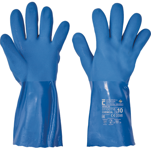 NIVALIS rukavice PVC - modré