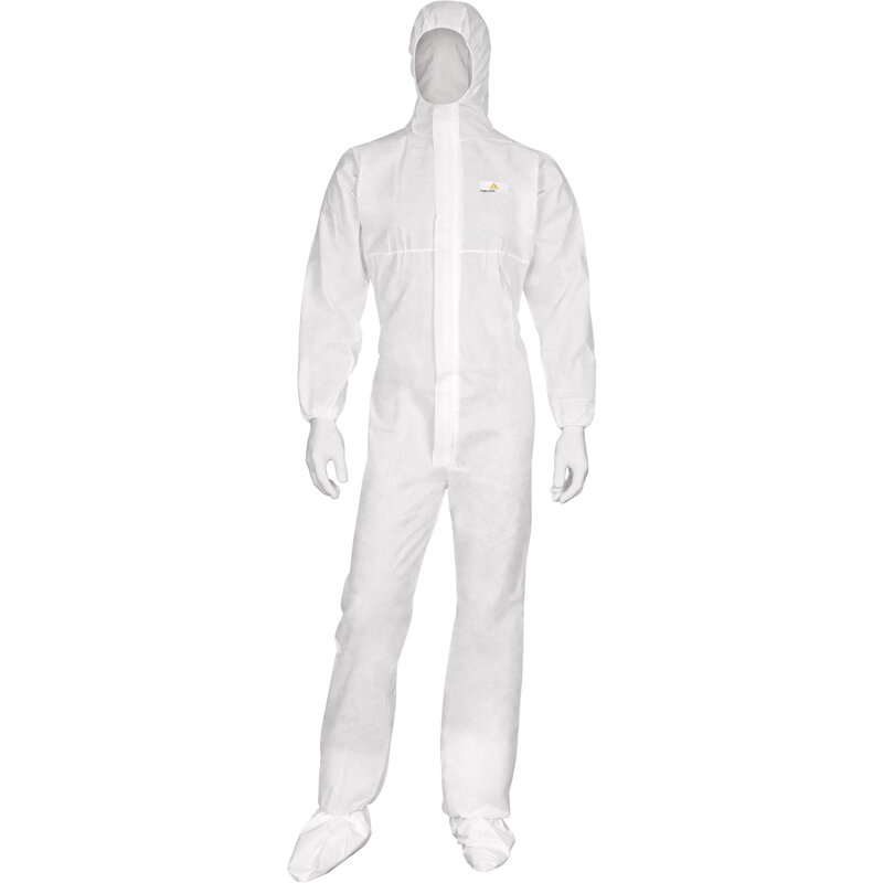 Kombinéza s elastickou kapucňou DT215, biela