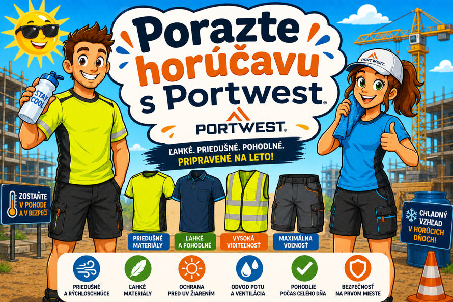 Porazte horúčavu s Portwest: Ľahké letné odevy pre prácu v chlade a suchu