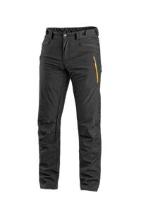 NOHAVICE CXS AKRON, SOFTSHELL, ČIERNE S HV ŽLTO/ORANŽOVÝMI DOPLNKAMI