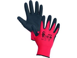 Potiahnuté rukavice ALVAROS, červeno-čierne