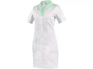 Dámske šaty CXS BELLA biele so zelenými doplnkami