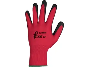 Potiahnuté rukavice ALVAROS, červeno-čierne