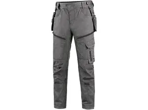 Nohavice CXS LEONIS, pánske, šedé s čiernymi doplnkami