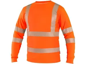Tričko CXS OLDHAM, dlhý rukáv, výstražné, pánske, oranžové