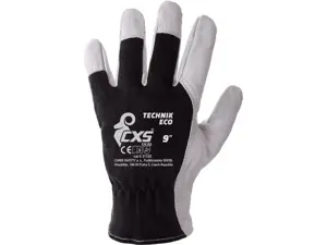 Kombinované rukavice TECHNIK ECO, černo-biele