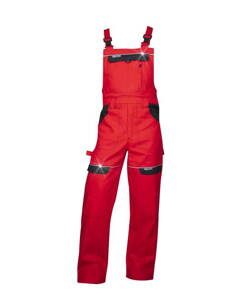 Nohavice s náprsenkou ARDON® COOL TREND červené predĺžené