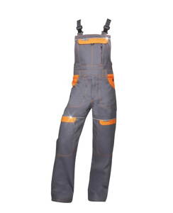 Nohavice s náprsenkou ARDON® COOL TREND sivo-oranžové