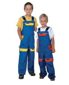 Detské nohavice s náprsenkou ARDON® COOL TREND modro-žlté