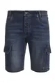 Stretch multi-pocket denim Bermuda shorts