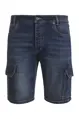 Stretch multi-pocket denim Bermuda shorts
