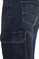 Stretch multi-pocket denim Bermuda shorts