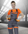 ARDON H8132 Nohavice s náprsenkou ARDON® COOL TREND dámske sivo-oranžové