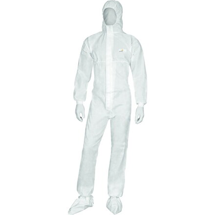 Kombinéza s elastickou kapucňou DT221, biela