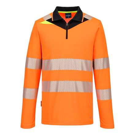 DX4 Hi-Vis Polokošeľa so zipsom L/S