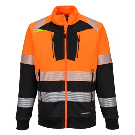 Mikina so zipsom a lievikovým krkom DX4 Hi-Vis Class 1
