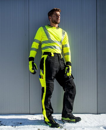 Nohavice do pása ARDON® NEON WINTER čierno-žlté