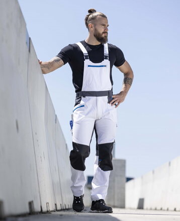 Nohavice s náprsenkou ARDON® 4Xstretch®  biele
