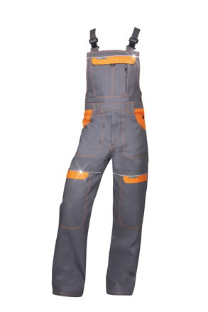 Predĺžené nohavice s náprsenkou ARDON® COOL TREND sivo-oranžové