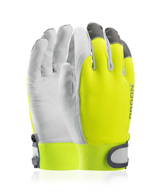 ARDON A1071 Kombinované rukavice ARDON®HOBBY REFLEX  - s predajnou etiketou hi-vis žltá 08-SPE