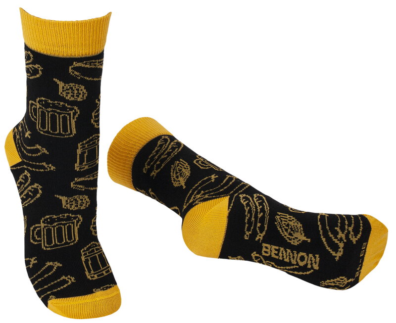 BENNONKY Beer Socks black/yellow