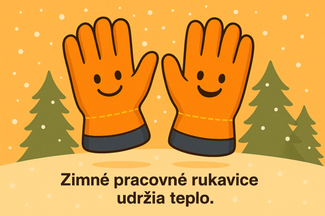 Pracovné zateplené rukavice určené do mrazivého zimného prostredia.