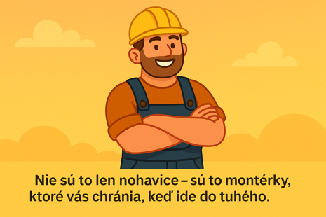 Detail pracovníka v moderných pracovných montérkach s náradím – ukážka odolného a pohodlného pracovného oblečenia vhodného pre dielňu aj stavbu